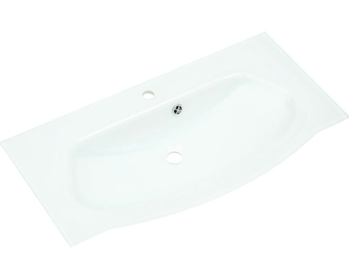 Vasque en verre avec trou de robinet et trop-plein