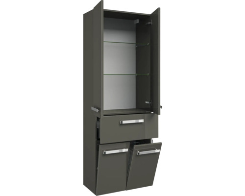 Hochschrank mit offenen Türen, Schublade und Fächern