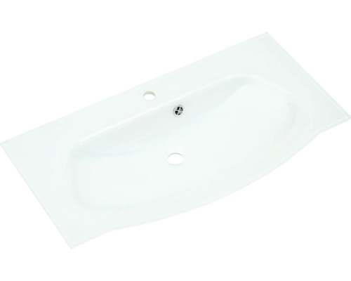 Aufsatzwaschbecken aus Glas mit Hahnloch und Überlauf