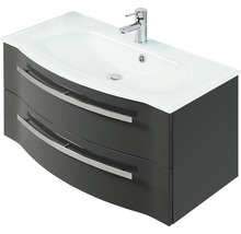 Meuble-lavabo avec deux tiroirs, lavabo et robinet