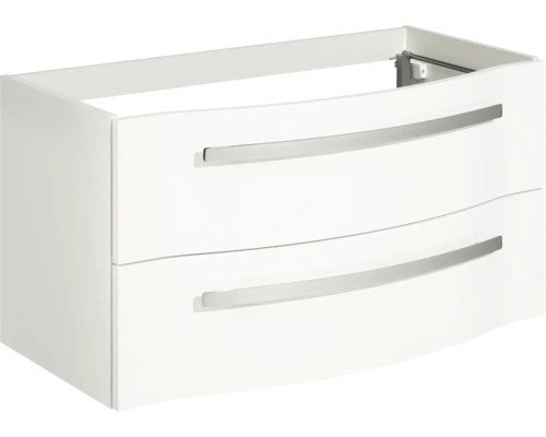 Waschtischunterschrank mit zwei Schubladen und Griffen