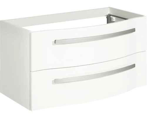 Waschtischunterschrank mit zwei Schubladen und Griffen
