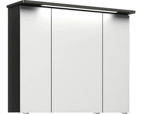 Armoire de toilette à trois portes et éclairage pour la salle de bain