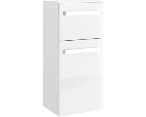 Meuble de salle de bains suspendu blanc avec deux tiroirs