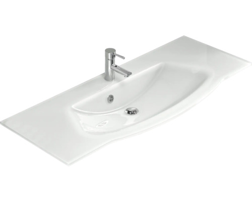 Waschtisch aus Keramik mit Armatur