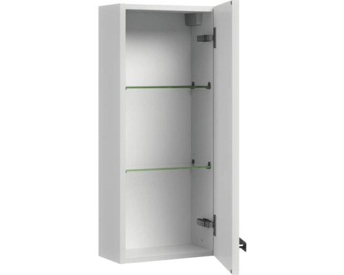 Offener, weisser Spiegelschrank mit zwei Glasböden für Badezimmer