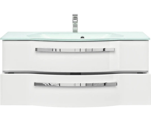 Waschtischunterschrank mit zwei Schubladen, Waschbecken und Armatur