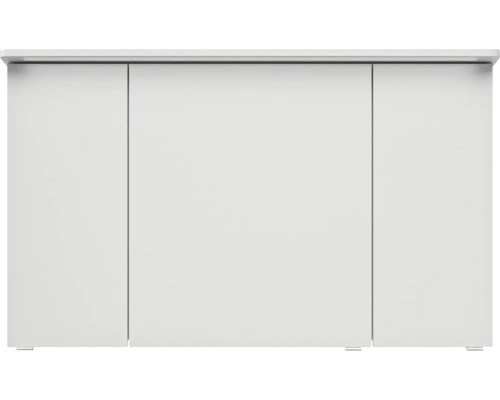 Meuble bas de salle de bain blanc avec trois portes