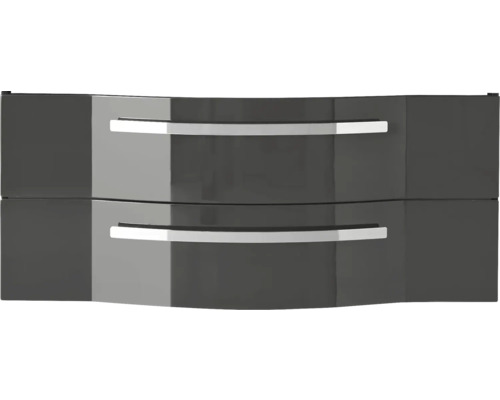 Meuble bas avec deux tiroirs et poignées