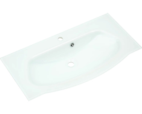 Vasque à poser en verre avec trou de robinet et trop-plein