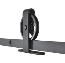 Ferrure de porte coulissante avec galet et rail de roulement