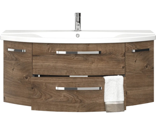 Waschtischunterschrank mit Waschbecken und Handtuch