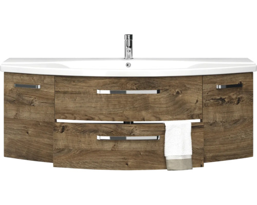 Waschtischunterschrank mit Waschbecken und Handtuch