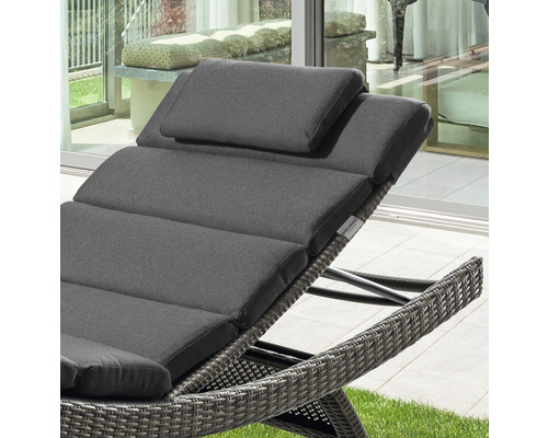 Chaise longue de jardin rembourrée avec coussin de tête