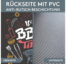Tapis de barbecue avec motif BBQ, dos avec revêtement antidérapant