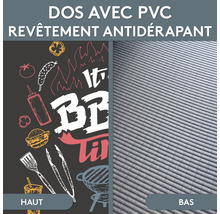 Dos avec PVC et revêtement antidérapant