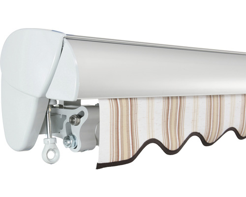 Markise mit gestreiftem Stoff