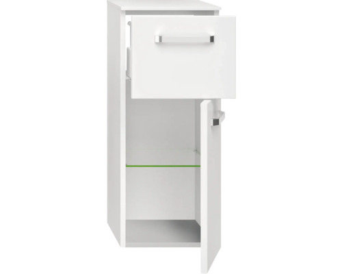 Weißer Bad-Hängeschrank mit Schublade und Tür