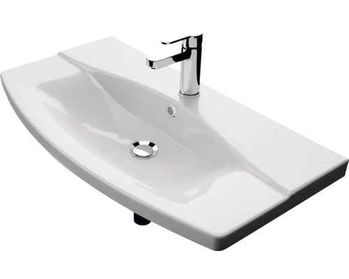 Vasque en céramique avec robinet pour la salle de bain
