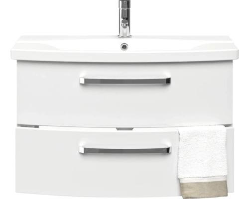 Waschbeckenunterschrank mit zwei Schubladen und Handtuch