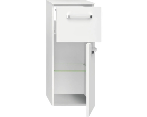 Weißer Badschrank mit Schublade und Regal
