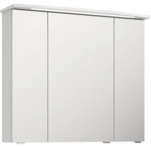 Armoire de toilette blanche avec trois portes et éclairage