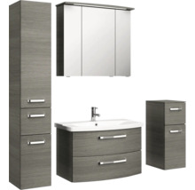 Ensemble de salle de bains avec meuble-lavabo, armoire de toilette et armoire haute