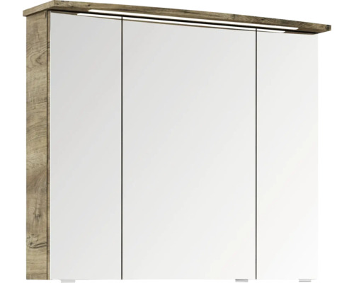 Armoire de toilette à trois portes et éclairage