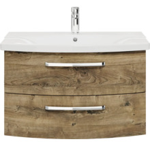 Meuble sous-lavabo avec deux tiroirs et vasque à poser