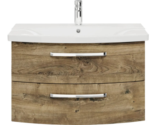 Meuble sous-lavabo avec deux tiroirs et vasque à poser