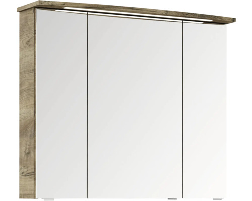 Armoire de toilette avec trois portes et éclairage