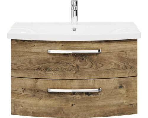 Waschtischunterschrank mit zwei Schubladen und Aufsatzwaschbecken