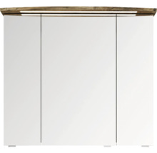 Armoire de toilette à trois portes et décor bois
