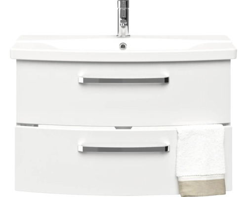 Waschtischunterschrank mit zwei Schubladen, Waschbecken und Armatur