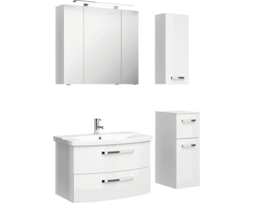 Ensemble de salle de bains avec armoire de toilette, meuble sous-lavabo et armoire haute