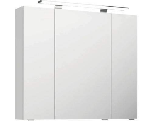 Armoire de toilette avec trois portes et éclairage pour la salle de bain