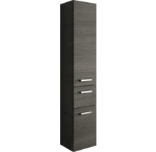 Armoire haute avec trois tiroirs et poignées en métal