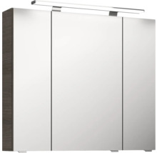Armoire de toilette avec éclairage et trois portes miroir