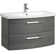 Meuble sous-lavabo avec deux tiroirs, lavabo et robinet