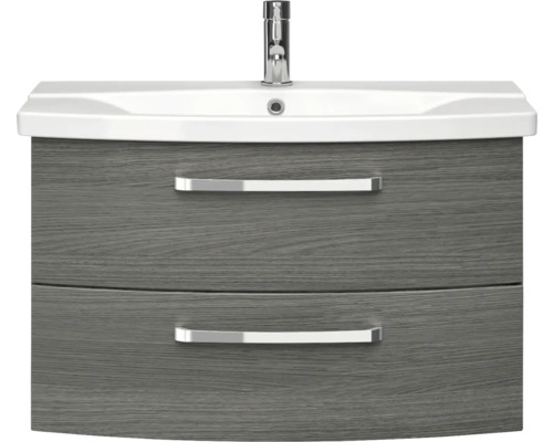 Meuble sous-lavabo avec deux tiroirs, lavabo et robinetterie