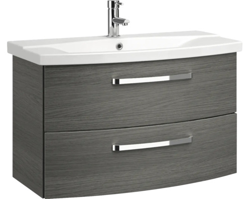 Waschtischunterschrank mit zwei Schubladen, Waschbecken und Armatur