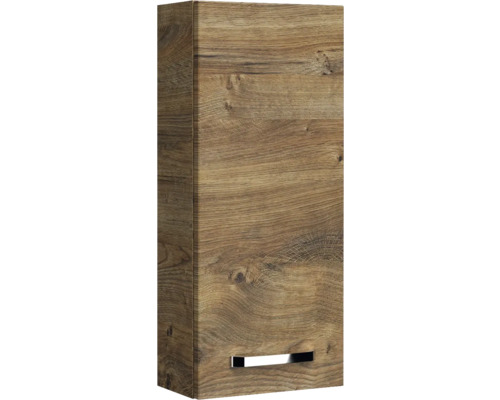 Holzfarbener Hängeschrank mit Griffmulde