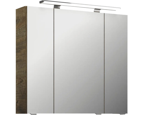 Armoire de toilette avec trois portes et éclairage