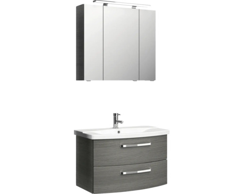 Meuble-lavabo avec meuble bas et armoire de toilette pour la salle de bains