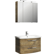 Badezimmerset mit Waschtischunterschrank und Spiegelschrank