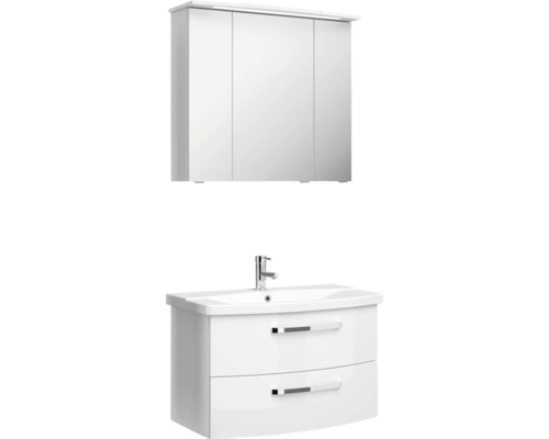 Meuble-lavabo de salle de bain avec meuble bas et armoire de toilette