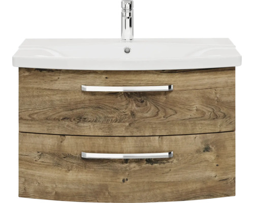 Meuble sous-lavabo avec deux tiroirs et lavabo à poser