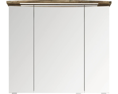 Armoire de toilette à miroir avec trois portes et éclairage