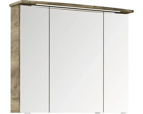 Armoire de toilette avec trois portes et éclairage