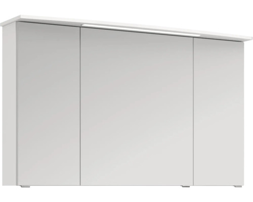 Armoire de toilette à miroir blanche avec trois portes et éclairage